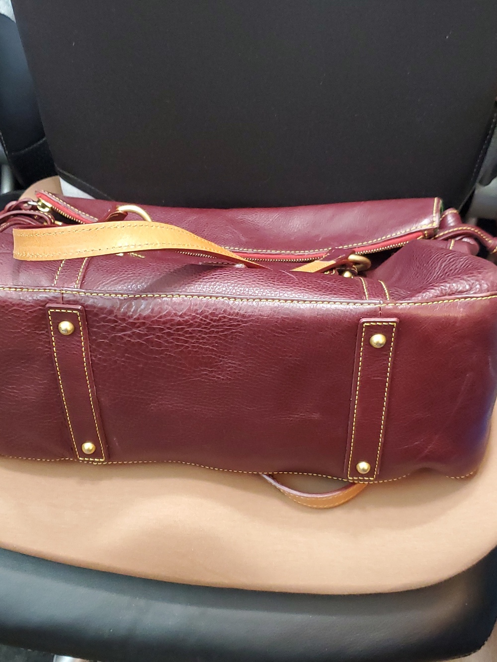 Dooney & Bourke Cognac Florentine Leather Smith Bag - Picture 5 of 8